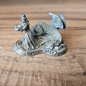 Vtg. Dungeons and Dragons Pewter 'Not So Fast' Figure, Scientific Book Club, USA